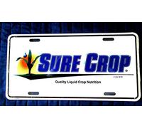 Sure Crop-Quality Liquid Crop Nutrition Embossed License plate sign 6x12 inches