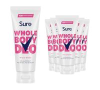 Sure Deodorant Cream Wild Rose, Pack of 6, Whole Body Deodorant for Women Aluminium Free Deo Cream with Fresh and Floral Fragrance Provides 48-Hour Odour Control, 75 ml