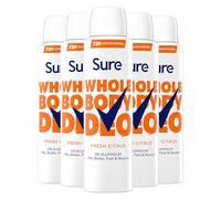 Sure Deodorant Spray Fresh Citrus, Pack of 5, Whole Body Deodorant for Women Aluminium Free Deo Spray with Fresh and Floral Fragrance Provides 72-Hour Odour Control, 150 ml