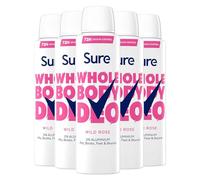 Sure Deodorant Spray Wild Rose, Pack of 5, Whole Body Deodorant for Women Aluminium Free Deo Spray with Fresh and Floral Fragrance Provides 72-Hour Odour Control, 150 ml