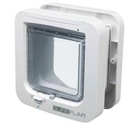 SURE Flap 4-Way Cat Door Microchip White, Weatherproof 21x21 Cm
