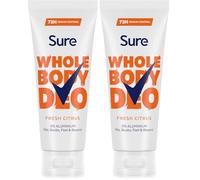 Sure Fresh Citrus Whole Body Deodorant Women's Deodorant Cream with a fresh & airy fragrance for 72 hour odour control 75 ml (Pack of 2)