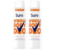 Sure Fresh Citrus Whole Body Deodorant Women's Deodorant Spray with a fresh & airy fragrance for 72 hour odour control 150 ml (Pack of 2)