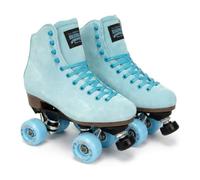 Sure-Grip Boardwalk Unisex Outdoor Roller Skates Material of Leather, Rubber, Suede & Aluminum Trucks | Comfortable, Extra Long Laces - Suitable for Beginners (Sea Breeze Color)