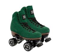 Sure-Grip Boardwalk Unisex Outdoor Roller Skates with Retro Leather Boots and 82A Wheels (Evergreen, Mens 5 / Womens 6)