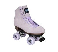 Sure-Grip Boardwalk Unisex Outdoor Roller Skates with Retro Leather Boots and 82A Wheels (Lavender, Mens 8 / Womens 9)