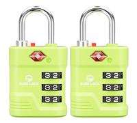 SURE LOCK TSA Approved Luggage Lock - 3-Digit Resettable Combination Padlock with Open Alert Red Dot, Large Easy-Read Dials for Suitcases, Backpacks, Gym & School Lockers