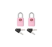 SURE LOCK TSA Approved Luggage Locks - One Key Opens All, Compact & Durable Zinc Alloy Travel Lock with Steel Shackle, Keyed Alike (Pink 2 Locks, Mini Size for Suitcase/Backpack/Gym Locker)