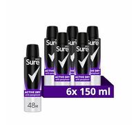 Men Active Dry Anti-perspirant Deodorant Aerosol 48h protection anti-perspirant deodorant spray for effective sweat and odour protection 6x 150 ml
