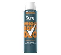 Sure Men Amber Woods Whole Body Deodorant men's deodorant spray with a warm & woody fragrance for 72-hour odour control 150 ml