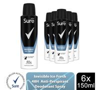 Sure Anti-perspirant Aerosol Invisible Ice Fresh Deodorant 150ml