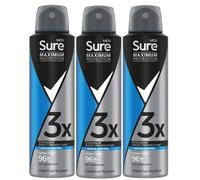 Sure Men Anti-Perspirant Deodorant Cobalt Dry 96H Maximum Protection 150ml, 3 Pk