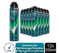 Sure Men Anti-perspirant 72H Nonstop Protection Quantum Dry Deodorant, 6x250ml