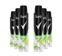 Sure Men Deodorant Spray Bergamot & Mint with 48Hrs Protection 200ml, 6 Pack