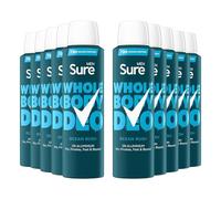 Sure Men Deodorant Spray Ocean Rush, Pack of 10, Whole Body Deodorant for Men Aluminium Free Deo Spray with Herbal and Woody Scent Provides 72-Hour Odour Control, 150 ml
