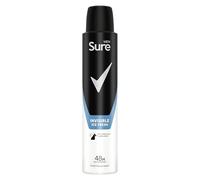 Sure Men Invisible Ice Fresh Anti-Perspirant Aerosol Men's Deodorant that protects against white marks and yellow stains for 48 hour protection against sweat and odour 6x 200 ml