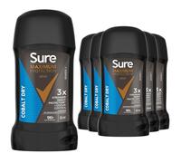 (Cobalt Dry) Sure Maximum Protection Clean Scent or Cobalt Dry Anti-Perspirant Stick 50ml,6pk