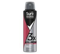 Sure Men Maximum Protection Sport Active Anti-Perspirant Aerosol Men's Deodorant Spray with 3x stronger* sweat protection for 96 hour protection against sweat and odour 150 ml
