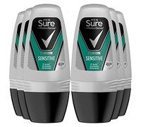 Sure Men Motion Sense Antiperspirant Deodorant Sensitive Dry Roll-On that keeps up to 48 hours of protection from sweat and body odour helps keep you fresh on the move, 50 ml Bulk Buy 6 Pack