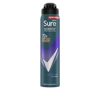 Sure Men Nonstop Protection Active Dry Antiperspirant Deodorant with Body Heat Activated technology Spray for 72-hour odour and sweat protection 250 ml