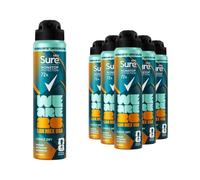 Sure Men Nonstop Protection Anti-Perspirant Deodorant Aerosol 250 ml, 6 Pack - FIFA Limited Collection Cobalt Dry Scent, 72H Extreme Sweat & Odour Protection with MotionSense Technology