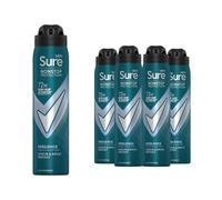 Sure Men Nonstop Protection Anti Perspirant Deodorant Spray Resilience, Pack of 5, Alcohol Free Deodorant for Men 72-Hour Odour and Sweat Protection, 250ml