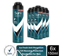 Sure Men Protection Invisible 'antiperspirant Deo' Ice Fresh, 6X150Ml In White White One Size