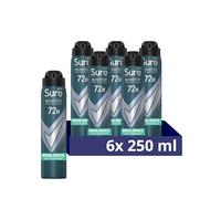 Sure Men Nonstop Protection Resilience Deodorant Body Spray Antiperspirant with body heat activated technology for 72 hour protection against odour and sweat 250 ml, Pack of 6