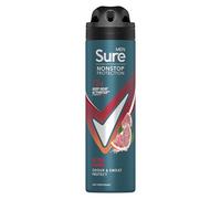Sure Men Nonstop Protection Ultra Fresh Deodorant Body Spray Antiperspirant with a fruity scent & body heat activated technology for 72 hour odour and sweat protection 150 ml, Pack of 6
