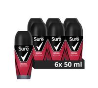 Sure Men Original Anti-Perspirant Roll On Men's Deodorant with MotionSense technology for 48 hour protection against sweat and odour 6x 50 ml