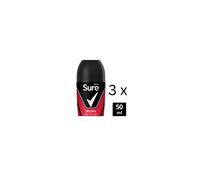 Sure Men Original Antiperspirant Roll On 48H Sweat & Odour Protection, 3x50ml