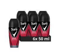 Sure Men Original Roll On Deodorant Antiperspirant with MotionSense technology for 48 hour protection against sweat and odour 50 ml, Pack of 6