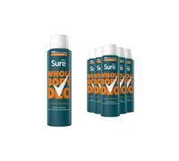 Sure Men Whole Body Deodorant Amber Woods 72H Protection 150 ml, 6 Pack - Aluminium Free Anti-Perspirant for All Over Body Use, Woody Masculine Fragrance, Dermatologically Tested