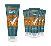 Sure Men Whole Body Deodorant Cream, Amber Woods Scent 75ml, 6 Pack - 72H Odour Control, Long-Lasting Freshness, All-Over Body Protection, Suitable for Underarms, Mens Daily Deodorant