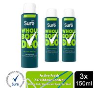 Sure Men Active Fresh 72hr Whole Body Deodorant Spray 150ml