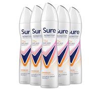 Sure Nonstop Protection Anti Perspirant Deodorant Spray Energise, Pack of 5, Alcohol-Free Deodorant for Women 72-Hour Odour and Sweat Protection with Mandarin and Mango Scent, 250ml
