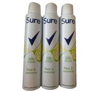 Sure Pear & Jasmine Anti-Perspirant Aerosol Women’s Deodorant Spray with a fruity, floral fragrance for 48 hour protection against sweat and odour 200 ml