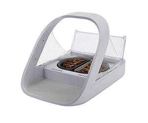 Sure Petcare SureFeed Microchip Pet Feeder Connect, RFID Collar Tags Compatible, Mobile App Control, Works for Wet and Dry Food, White, Hub and 4 x C Cell Batteries Required, Not Included
