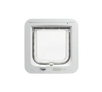 Sure Petcare SureFlap Microchip Cat Flap, RFID Collar Tags and Microchip Compatible, One-Button Control, Install in Doors, Windows and Walls, White, 4 x AA Batteries Required, Not Included