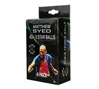 Sure Shot Matthew Syed 40+ 3 Star Table Tennis Balls, Pack of 6, White