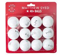 Sure Shot Matthew Syed 40+ Plastic Table Tennis Balls, Pack of 12