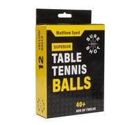 Sure Shot Matthew Syed Table Tennis Balls | Pack of 12 White 40mm Balls | ITTF Regulation Size