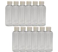Sure Travel 100ml Holiday Travel Flight Clear Plastic Toiletry Bottle Containers - 12 Bottle Pack