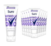Sure Whole Body Deodorant Cream Rio Coconut 75ml, 12 Pack - 72H Odour Control, All-Over Freshness, Gentle on Skin, Long-Lasting Tropical Coconut Scent for Daily Use
