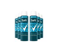 Sure Men Whole Body Deodorant Spray Ocean Rush w/ 72H Odour Control 150ml, 6pk