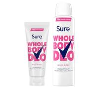 Sure Whole Body Wild Rose Bundle of Deodorant for Women with 72H Odour Control Body Spray 150 ml and 48H Odour Control Deodorant Cream 75ml with Fresh and Floral Fragrance Provides
