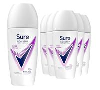 6x Sure Women Motion Sense AP Deodorant Rollon 72H Nonstop, Pure Fresh - 50ml