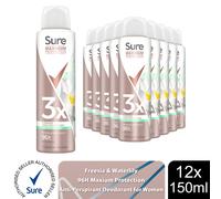 Sure Women Anti-Perspirant 96H Maximum Protection Deo 3x150ml, Select Your Scent