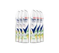 Sure Women Nonstop Protection Freesia & Water Lily Antiperspirant Deodorant Aerosol pack of 6 deodorant for women for 72-hour sweat and odour protection 250 ml, 250.0 milliliters
