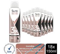 Sure Women Maximum Protection Clean Scent Antiperspirant Body Spray Deodorant with 3x stronger* sweat protection for 96 hour protection against sweat and odour 150 ml